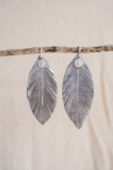 Silver Leather Leaf