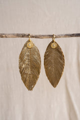 Gold Leather Leaf